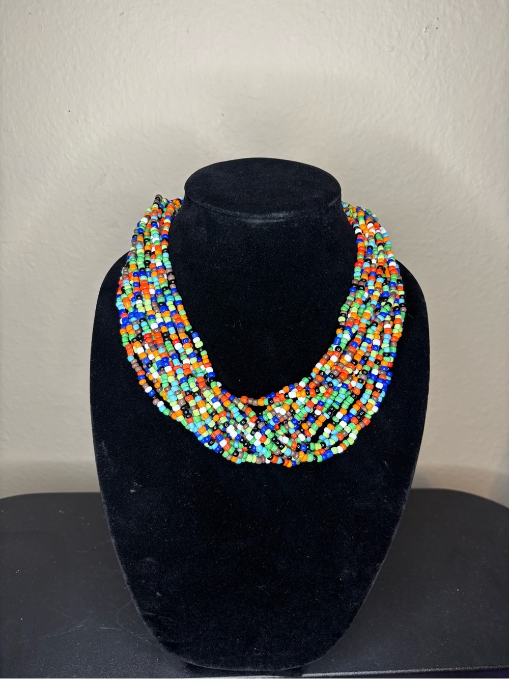 Multicolor Seed Bead Statement Necklace - Unbranded